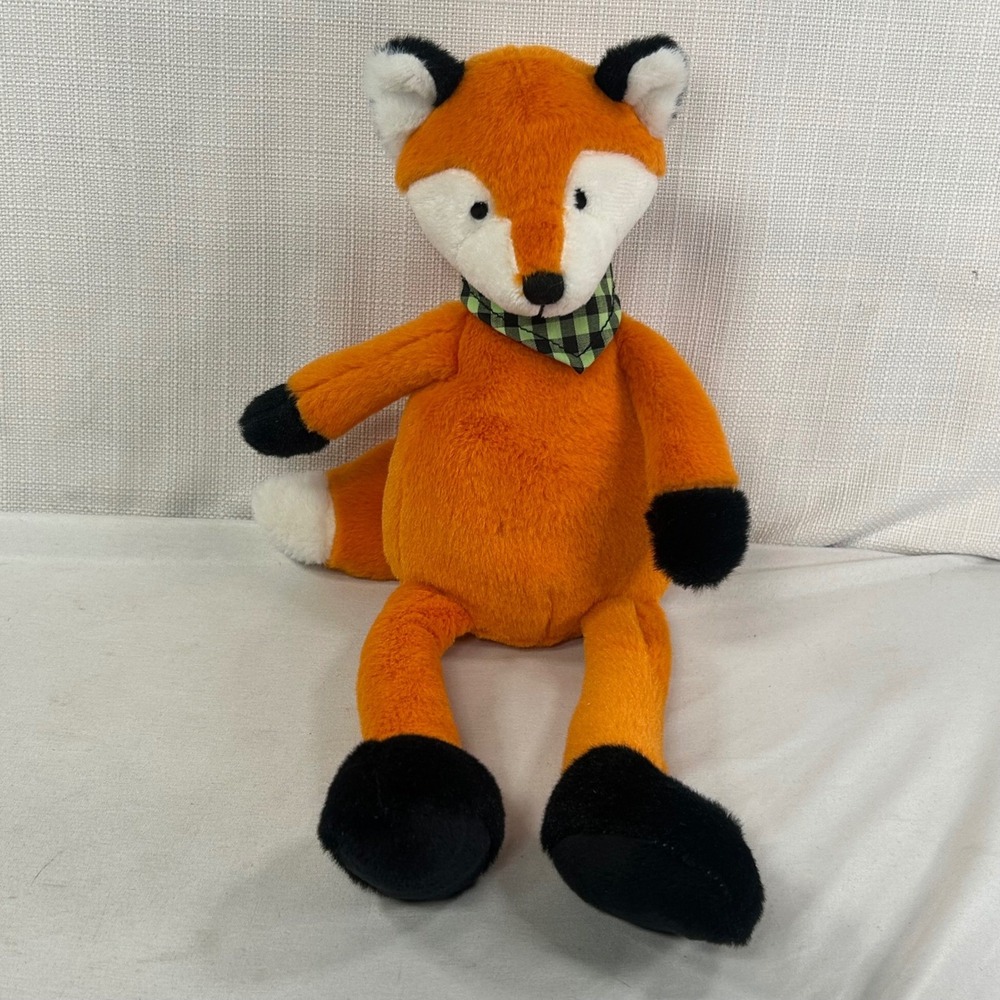 Mary Meyer Putty Fox Plush Stuffed Animal Orange Black White Bandana 13 inch